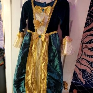 Royalty Teal Gold Dress-up Cosplay dress